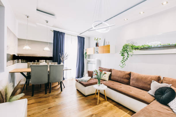 Interior of small apartment living room