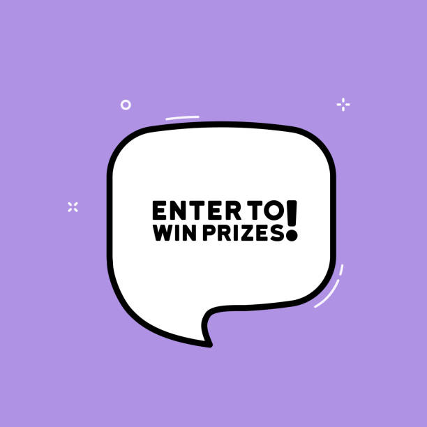 istock Speech bubble with Enter to win prizes text. Business concept. Boom retro comic style. Pop art style. Vector line icon for Business and Advertising 1402111275