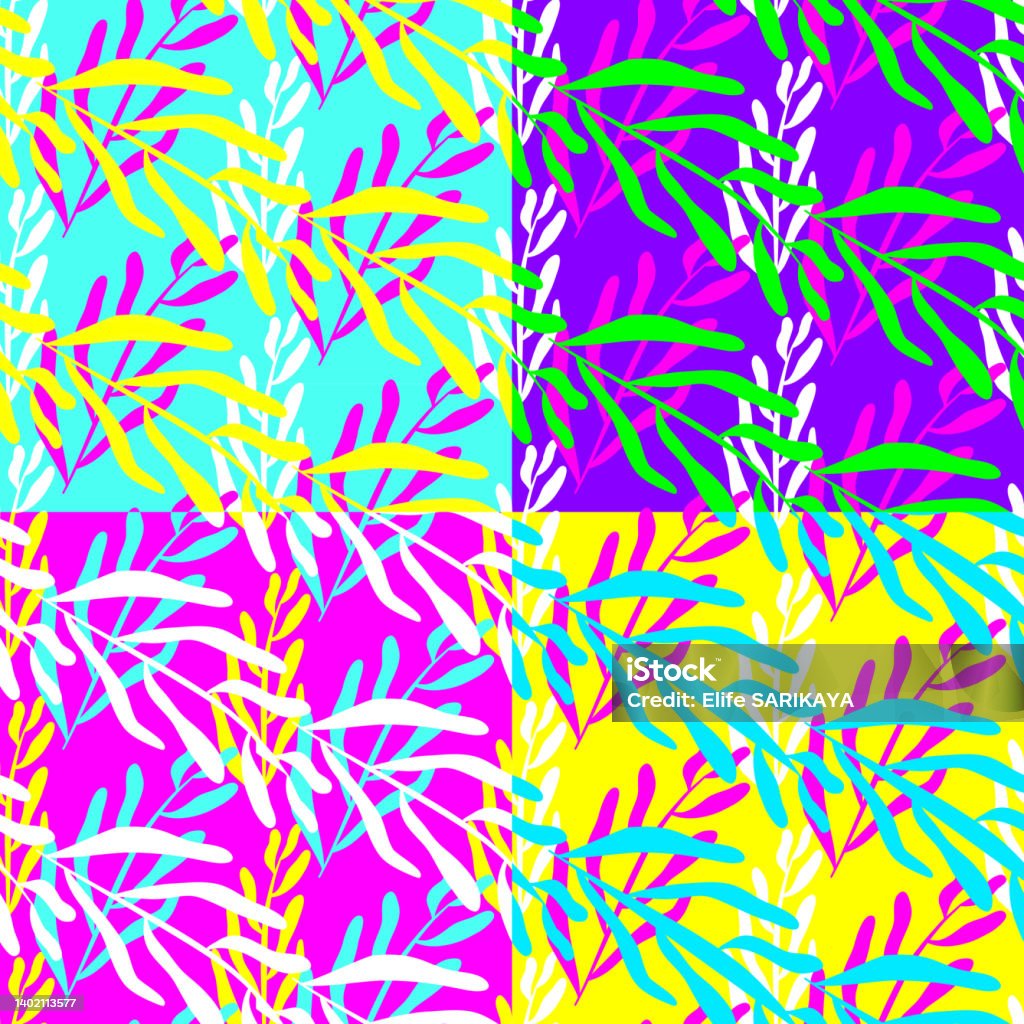Patterned Drop Files Leaves Seamless Halfdrop Pattern Stock Illustration - Download Image ...