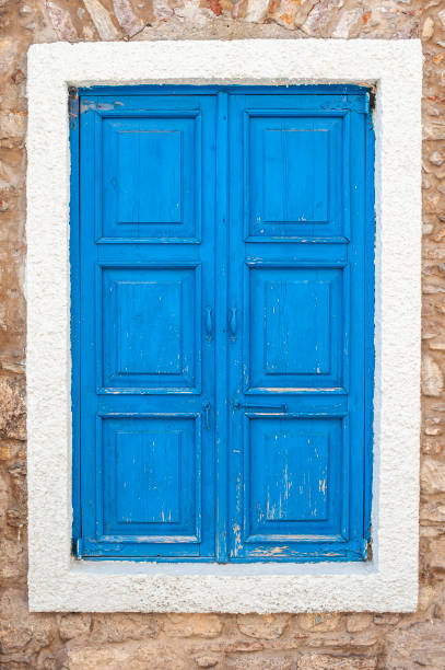 istock Blue window of a Bodrum House 1402120726