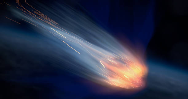 istock Fast Blazing Asteroid Meteor over Earth atmosphere, Realistic vision 1402121400
