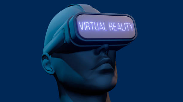 istock 3D rendered futuristic character with virtual reality glasses looking up 1402121587