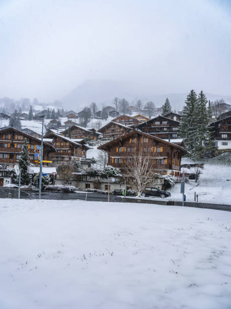istock Grindelwald village during snowfall in Switzerland 1402125251