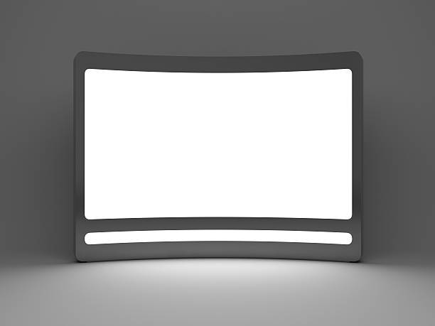 3d blank  standing advertising digital panel 3d standing advertising digital panel wall of monitors stock pictures, royalty-free photos & images