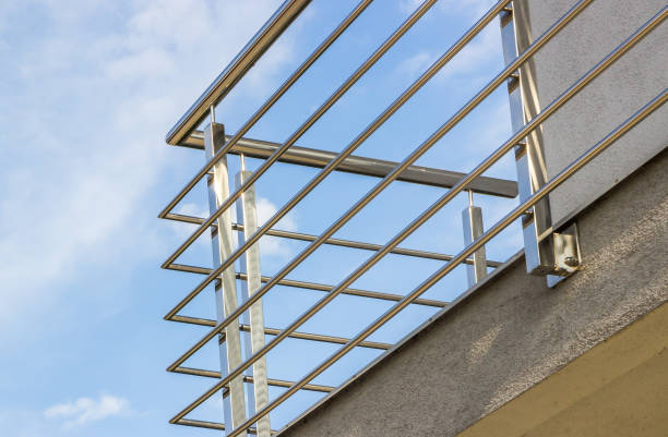 istock stainless steel fence 1402127409