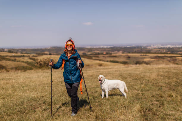 istock Young girl walking the dog 1402127726