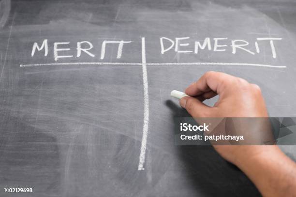Lists Of Merit And Demerit Stock Photo - Download Image Now ...