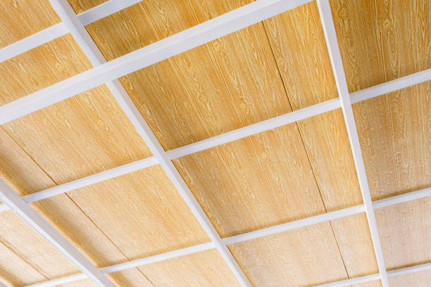 istock Synthetic wood awning roof 1402129716