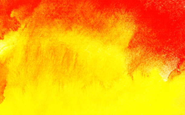 yellow red orange abstract background with space for design. - watercolor paper flash imagens e fotografias de stock