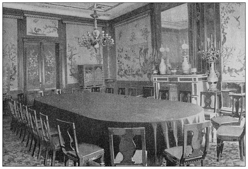 Antique photo: Peace conference, Palais du Bois (Huis ten Bosch), The Hague, Japanese Room