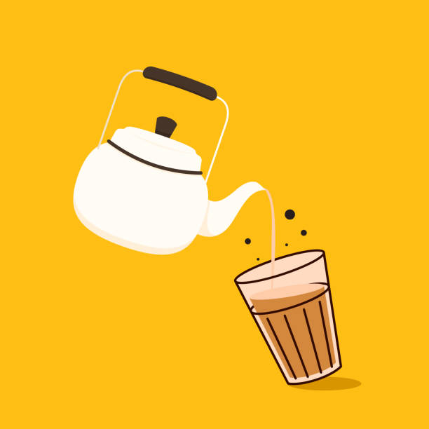 Indian drink vector. Indian chai icon. Chai is Indian drink. Indian drink vector. Indian chai icon. Chai is Indian drink. indian pouring tea stock illustrations