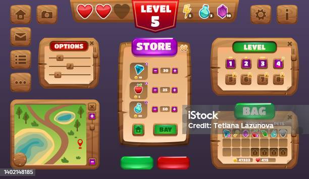 Game Ui Kit Cartoon Menu And Interface Constructor Asset Rpg Game ...