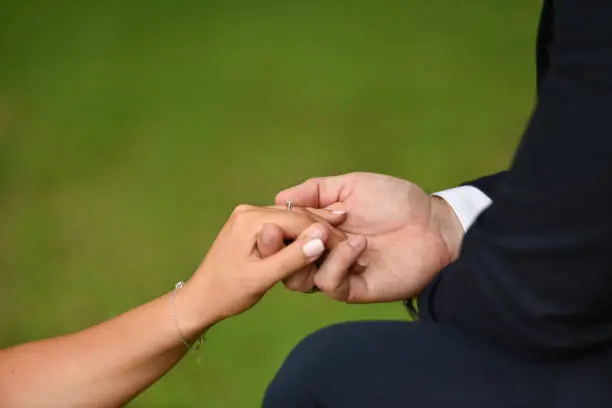 Couple at a pre-wedding photo shoot