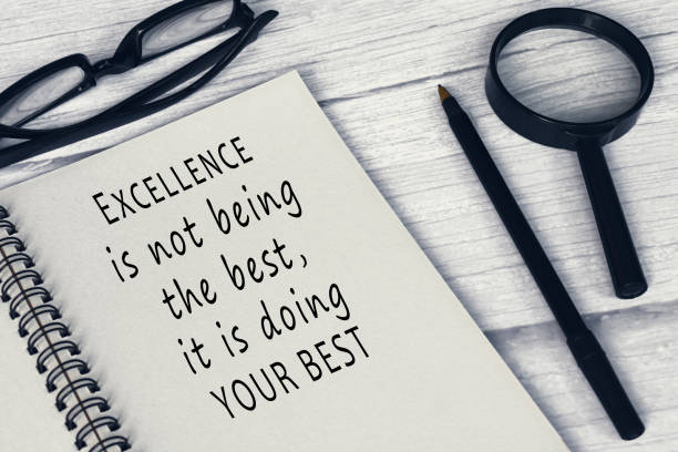 istock Motivational quotes - Excellence is not being the best, it is doing your best. 1402165822