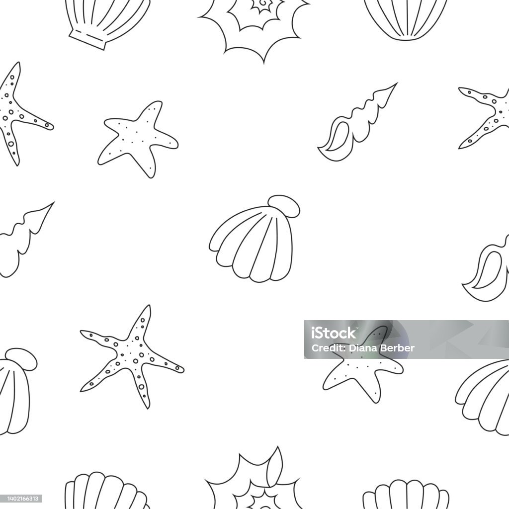 Line Pattern Sea Seamless Sea Pattern In Black Line Stock Illustration - Download Image ...