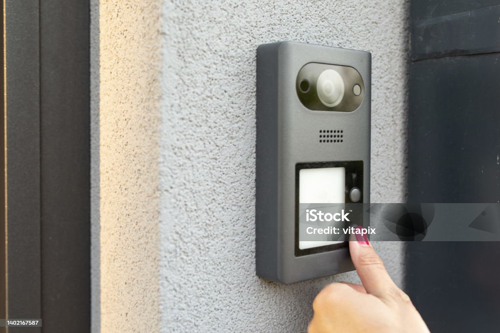 Pressing Intercom Intercom Stock Photo - Download Image Now - Doorbell, Home Video Camera ...