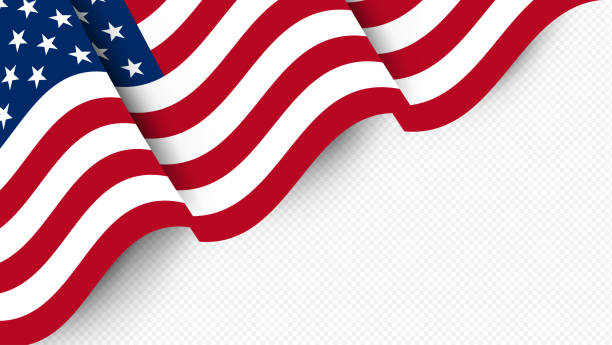 7月4日のアメリカ独立記念日。アメリカ国旗 - アメリカ国旗点のイラスト素材／クリップアート素材／マンガ素材／アイコン素材