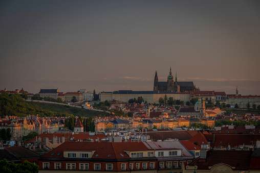 Vysehrad in Prague with sunrise time and beautiful colors