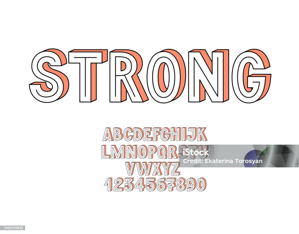 Strong Letters A Strong 3d Alphabet Stock Illustration - Download Image Now - Hand ...