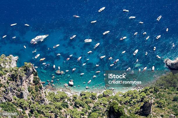 Yachts And Boats In The Beautiful Sea Of Capri Stock Photo - Download Image Now - Beach, Blue, Capri