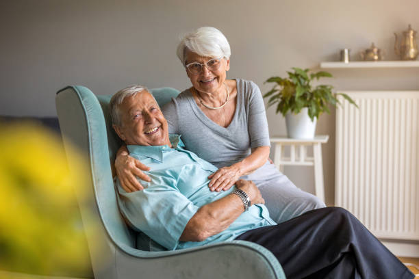 istock Happy senior couple at home 1402178581