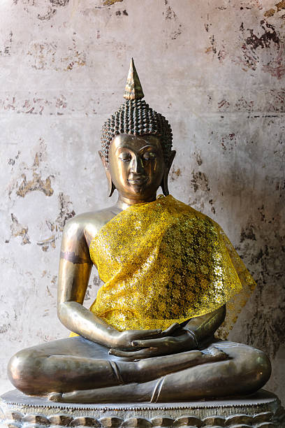 Ancient Buddha in Ayuthaya stock photo