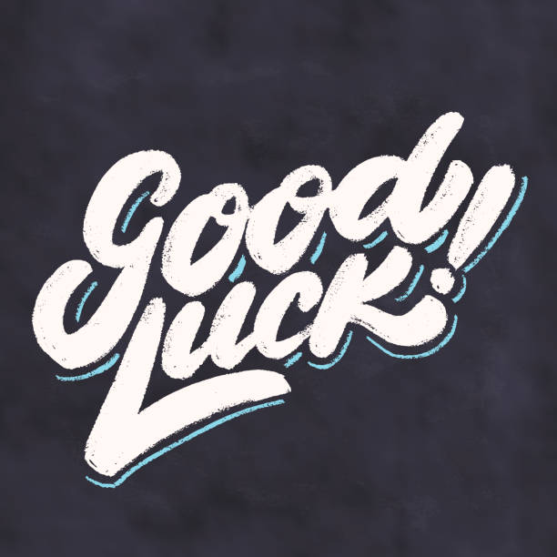 ilustrações de stock, clip art, desenhos animados e ícones de good luck. vector chalkboard lettering handwritten sign. - com sorte