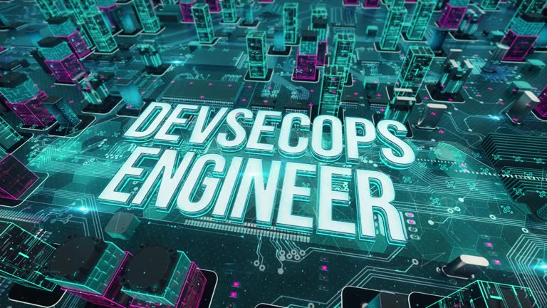 Devsecops Engineer with digital technology hitech concept