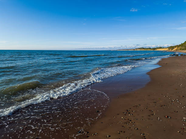 istock Baltic sea, waves and blue sky in sunny summer day. 1402187667