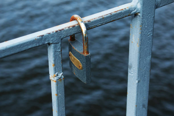 istock Structural elements of the old pedestrian bridge built in the USSR across the Dnieper River. 1402190413