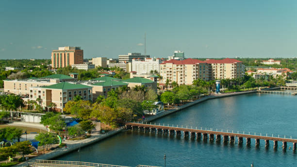 istock Manatee River Flowing Past Bradenton, FL - Aerial 1402197086