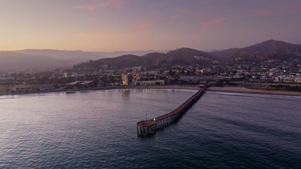 istock Ventura Pier and Beach at Twilight - Aerial 1402199673