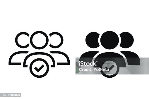 istock Group team with check mark. Vector illustration 1402201468