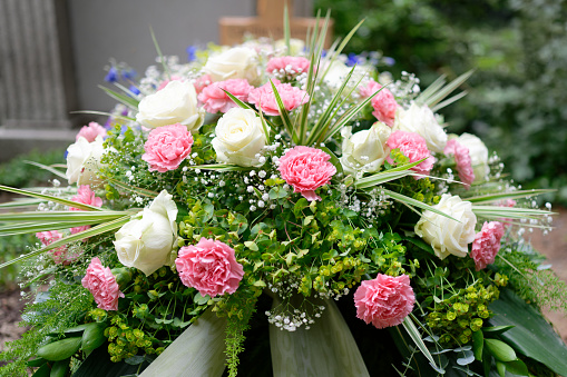 A large bouquet of flowers