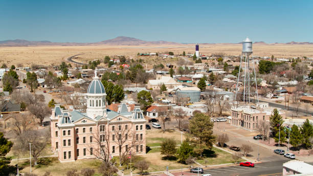 istock Aerial View of Marfa City Hall 1402202300