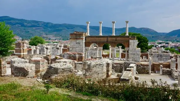 Ruins of ancient Byzantine cathedral near Ephesus