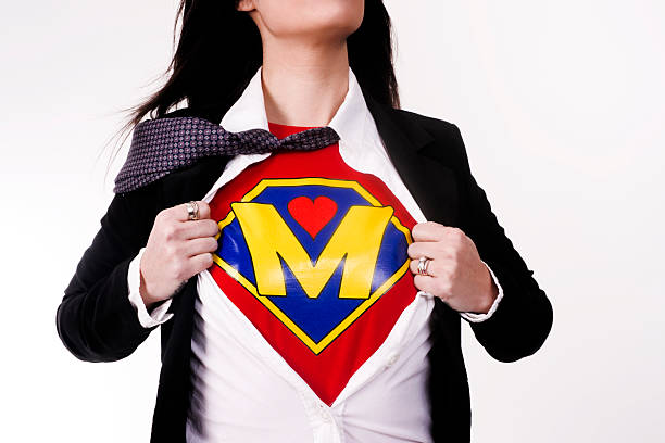 istock Real Woman Shows her Super Mom M for Mother Model 140220616