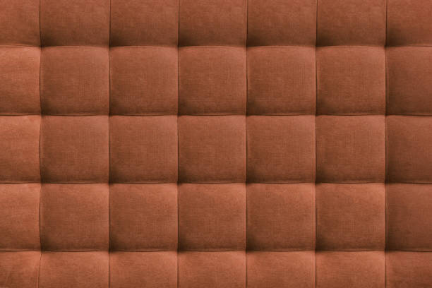 istock Brown suede leather background, classic checkered pattern for furniture, wall, headboard 1402206519