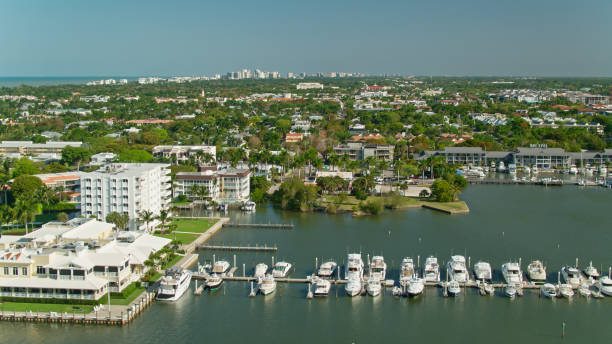 istock Moored Boats in Naples, Florida - Aerial 1402208362