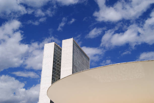 Brasília, DF, Brazil - Mars 17 2017: Brazilian Congress Building in a cloudy day