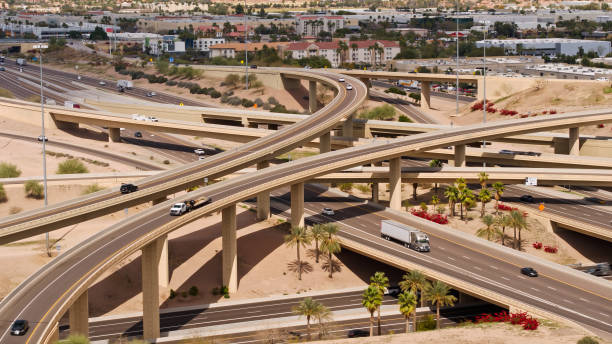 istock Drone Shot of Freeway Interchange in Phoenix, AZ 1402214229