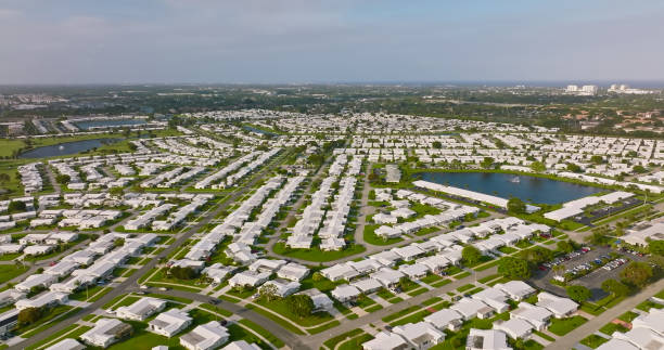 Drone View Across Boynton Beach, Florida from Over Leisureville