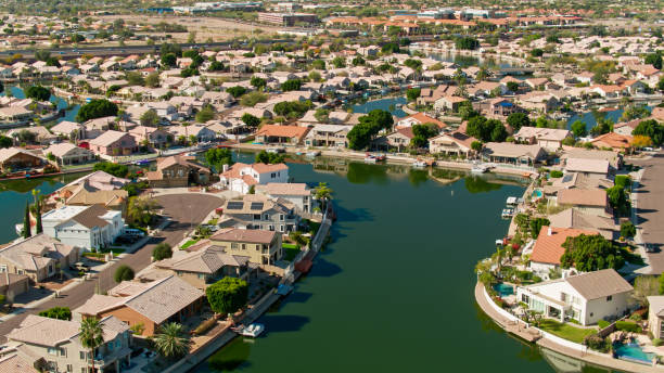 Lakefront Houses in Glendale, AZ - Aerial
