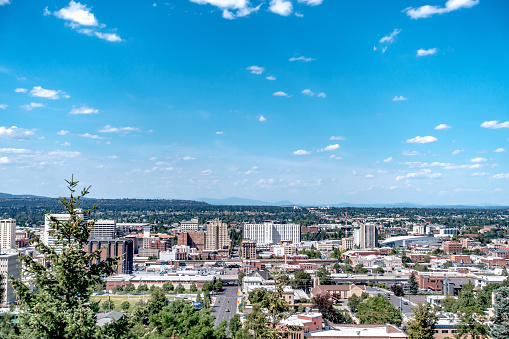 Spokane washington city skyline and streets