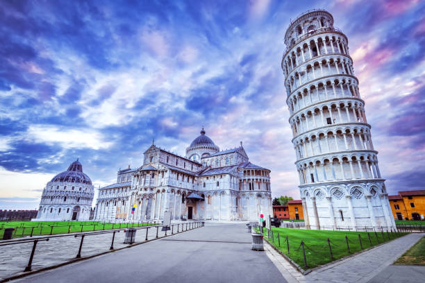 istock Pisa Cathedral - Morning colored sky, famous Tuscany. 1402238771