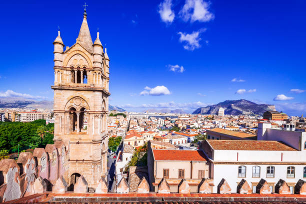 istock Palermo skyline from Cathedral, world heritage site. Sicily, Italy 1402239102