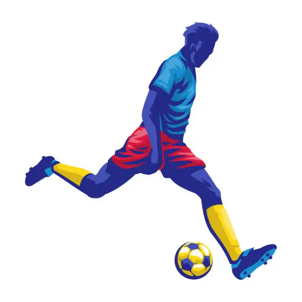 Vector illustration of Football Player Shooting The Ball
