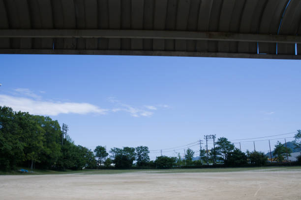 istock A park with a playground and a baseball field. 1402245844