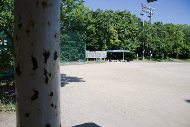 istock A park with a playground and a baseball field. 1402245848