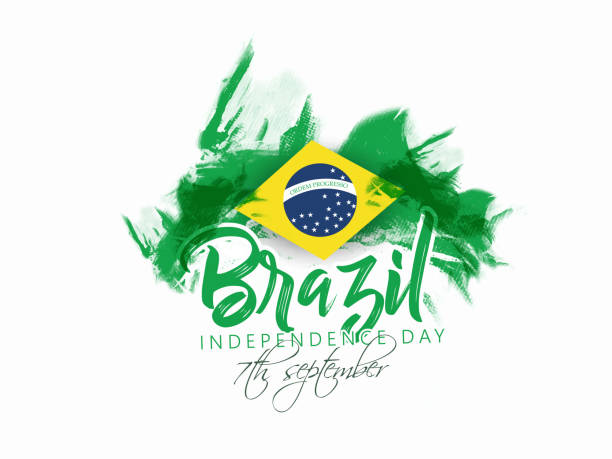 день независимости бразилии, 7 сентября, национальный праздник - бразильский флаг stock illustrations